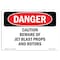 Signmission OSHA Danger Sign, 10" Height, 14" Width, Caution Beware Of Jet Blast Props And Rotors, Landscape OS-DS-D-1014-L-2331 - alternate 1